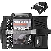 Performore Pilot Kneeboard - Includes Clipboard, Knee Strap &amp; 7 Rings - Organize Approach Plates, Checklists &amp; More - Secure &amp; Convenient Aviation Knee Board for Professionals &amp; Enthusiasts