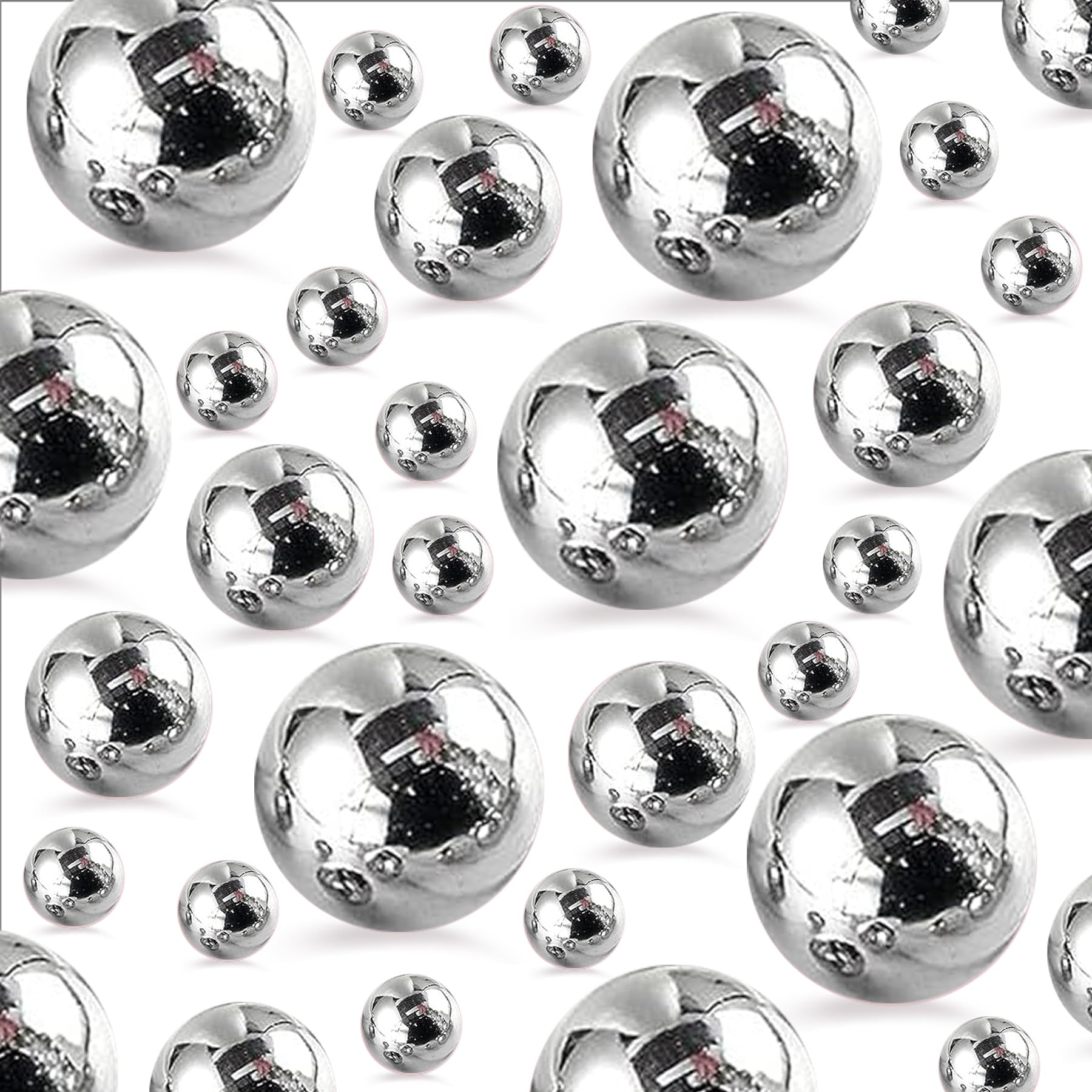 Photo 1 of 260Pcs Silver Glossy Beads for Centerpiece Decor, Artifical Pearls Vase Filler, Makeup Brush Beads, No Hole Round Pearl Beads for Wedding Birthday Christmas Party Home Decor(18mm 14mm 6mm)