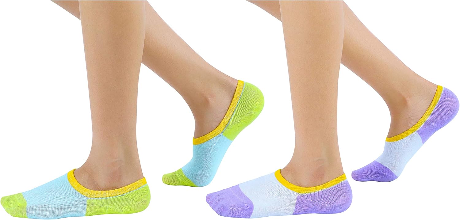 RATIVE Thin Flat Liner No Show Low Cut Cotton Socks For Kids Girls (12-pairs/assorted): Clothing
