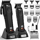 Fagaci Professional Hair Clippers for Men with Superior Precision, Brushless Motor Barber Clippers and Trimmers Set, 5X Longer Sharpness Hair Cutting Kit, Mens Haircut Cordless Clipper for Barber