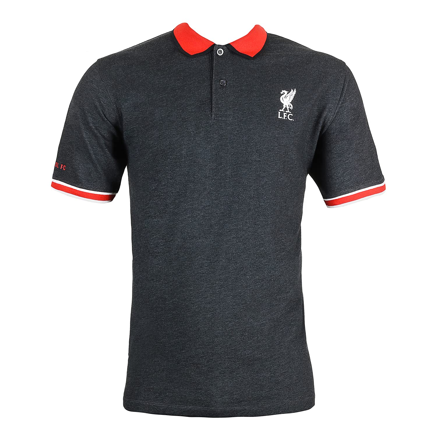 Liverpool FC Tipped Collar Polo NO.4 - Black - Small