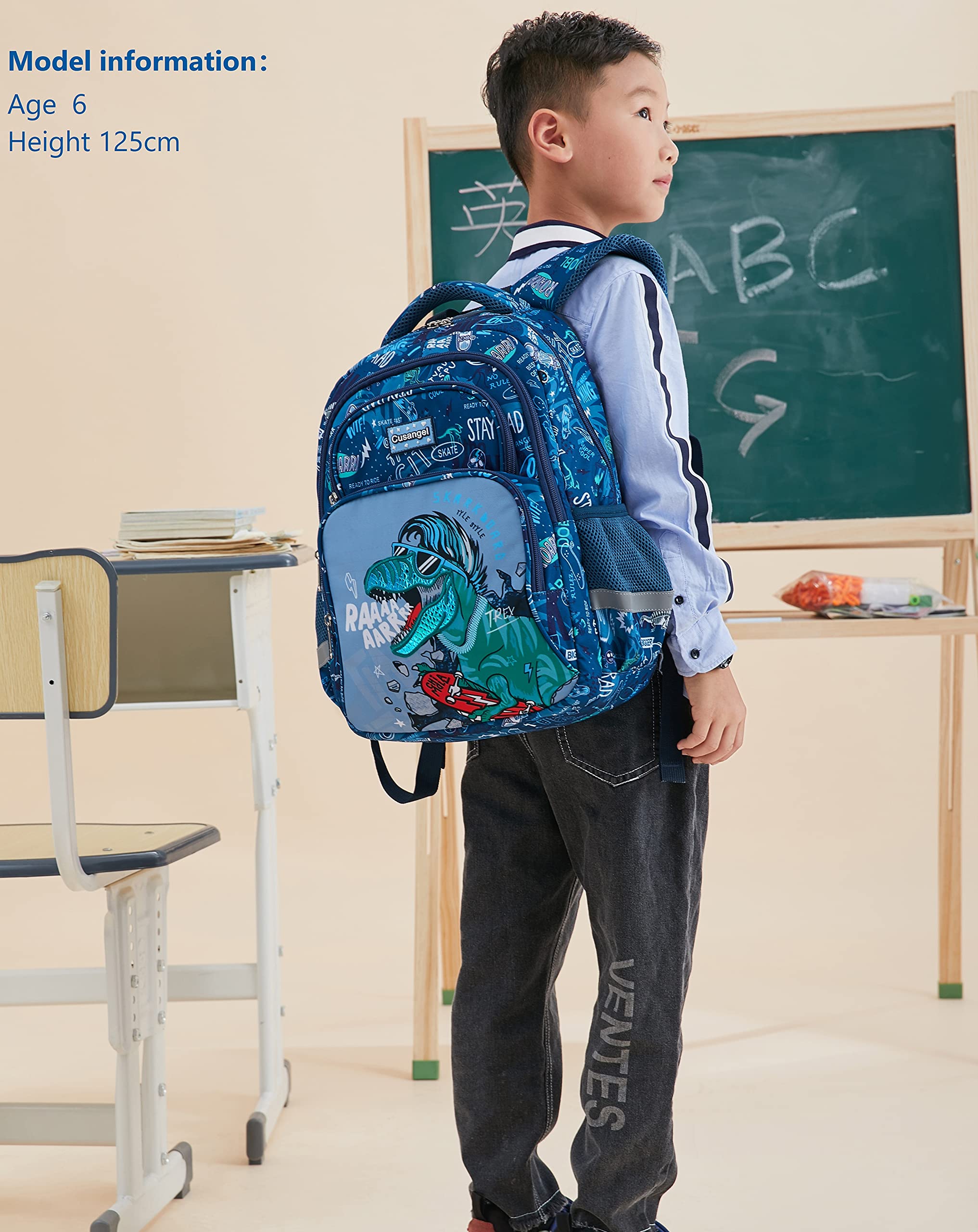 Wawakube 3Pcs Boys Dinosaur Backpack Set with Lunch Box Pencil Case, School Book Bag for Kids Elementary Preschool…