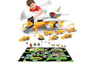 Car Toys Set with Transport Cargo Airplane Educational Construction Toys Trucks Set for 3 4 5 6 Year Old Boys Kids Girls 23.6