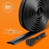 Deeba UK Floor Cable Cover Protector 2M with Cable Ties Non-Slip Wire Management view 2