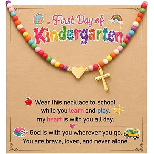 ORISPRE First Day of School Gift for Girls Kindergarten Preschool Necklace