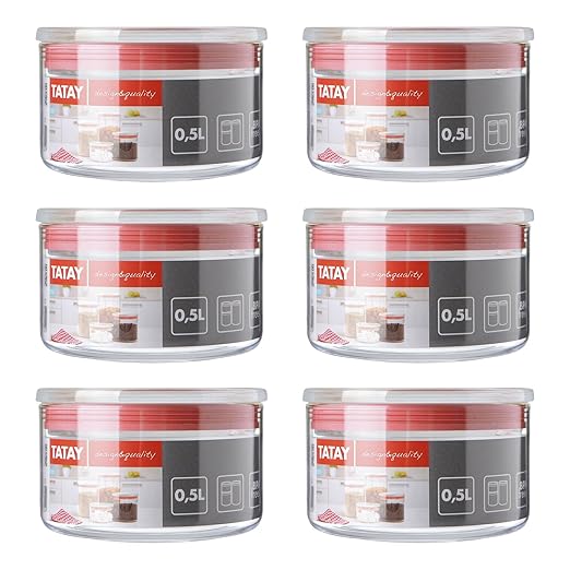 PracticFood Lote de 6 Botes de Cocina Herméticos, Transparentes y