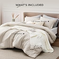 Bedsure Queen Comforter Set - Beige Comforter Queen