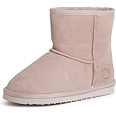 Fireside by Dearfoams Women's Rosebery Shearling Lined Indoor/Outdoor Boot Mid Calf