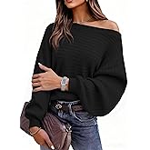 PRETTYGARDEN Sweaters for Women Oversized Spring Boat Neck Pullover Long Sleeve Knit Tops Cozy Fall Winter Fashion Clothing