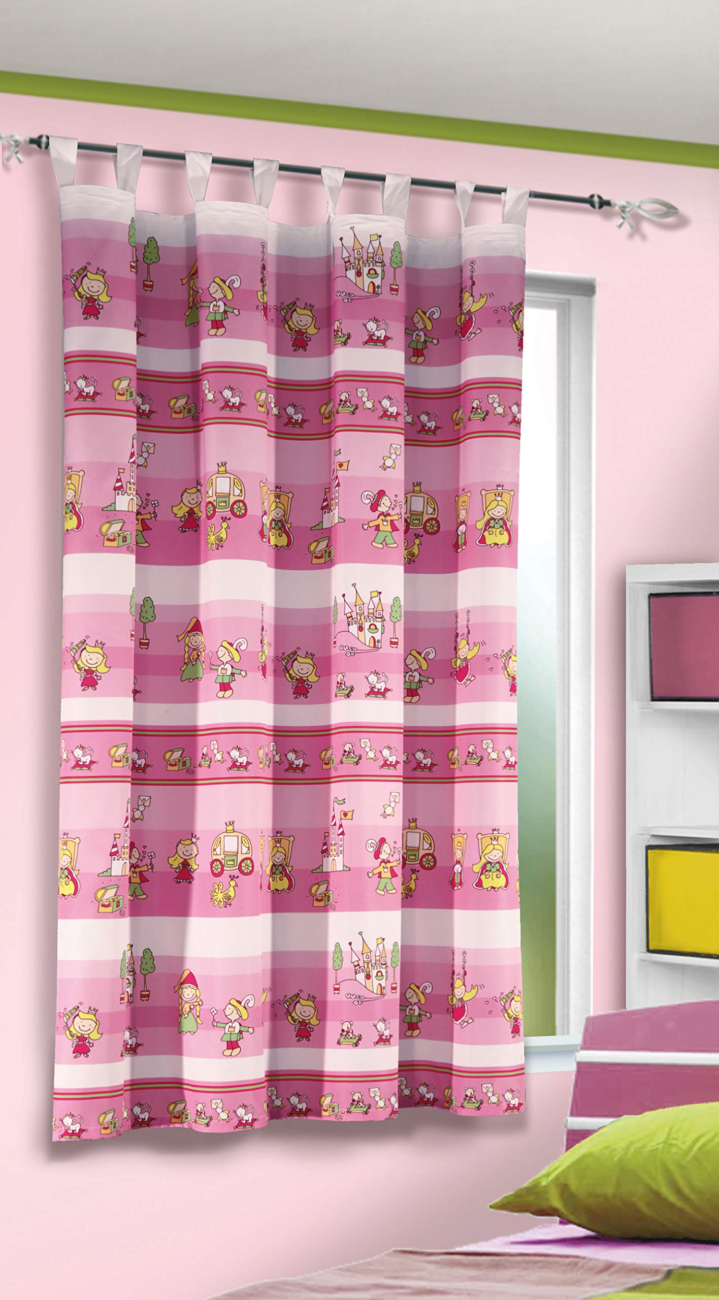 Albani Curtain with 8 Loops 160 x 135 cm Pink