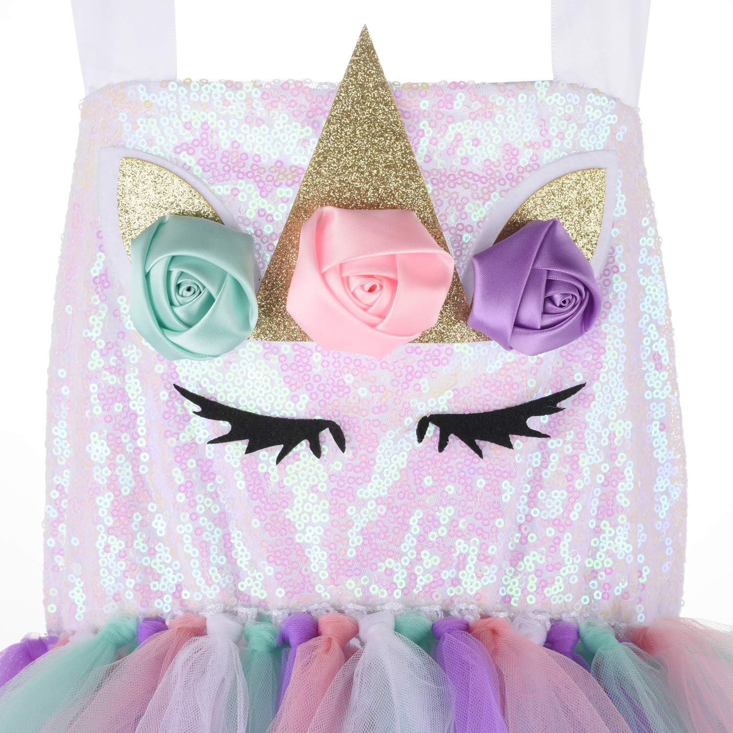Halloween Unicorn Costumes for Girls with Headband and Wings: Clothing