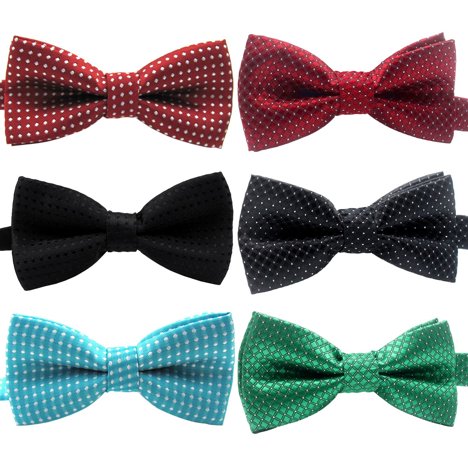 HOLLIHI Handcrafted Adorable Pet Bow Ties - 6-pack Adjustable Polka Dots Bowties Dog Collar Neckties Kitty Puppy Grooming Accessories for Doggy Cat, Neck 25-45cm