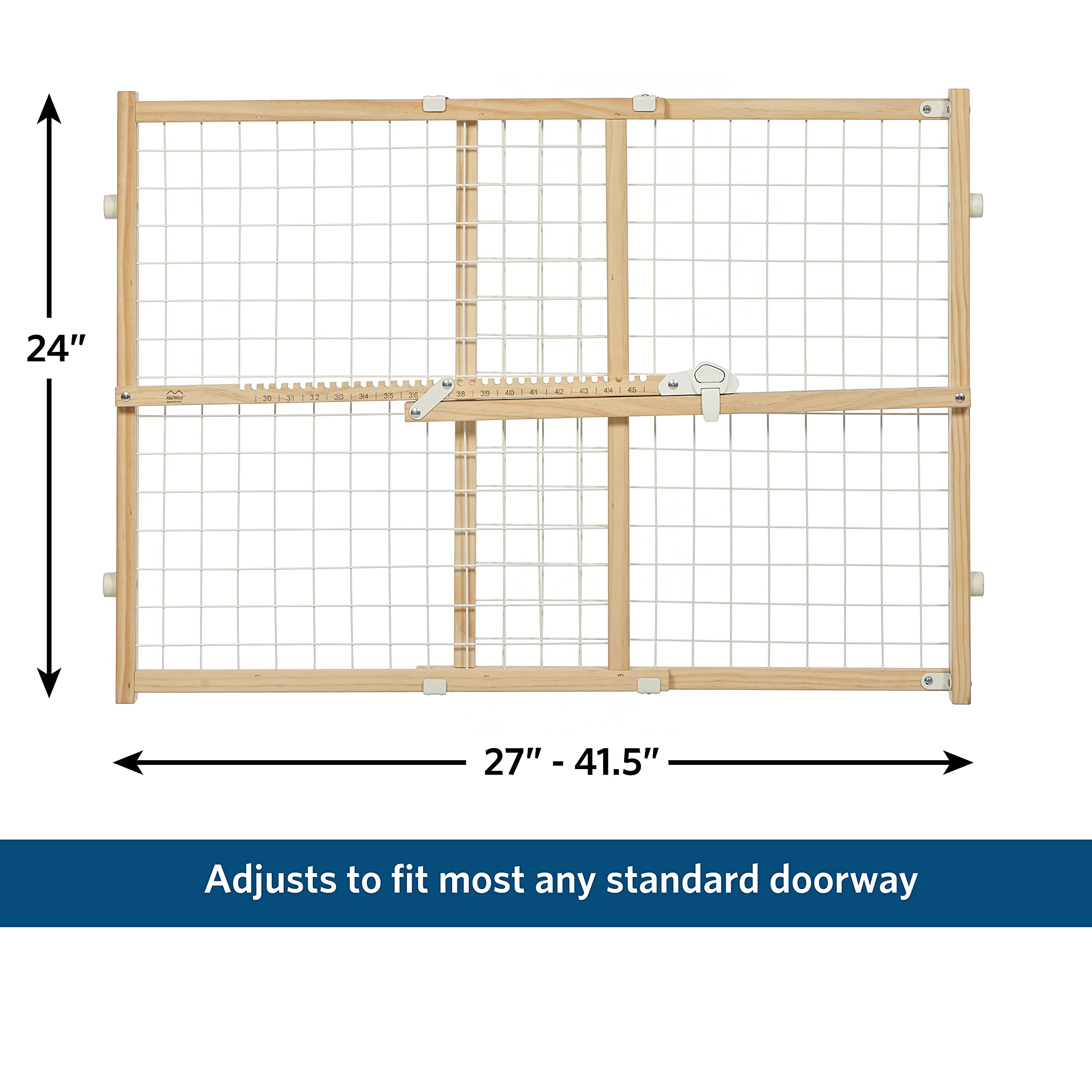 MidWest Homes for Pets Wire Mesh Pet Safety Gate, 24 Inches Tall