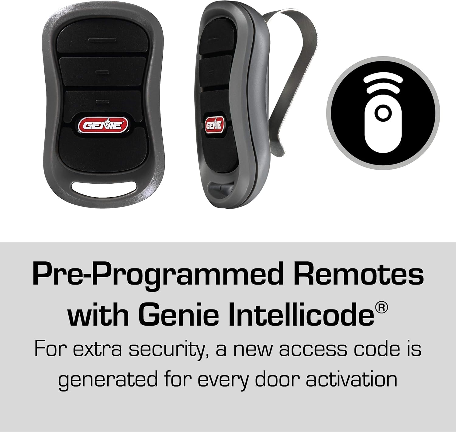 Genie Chain Drive 750 3/4 HPc Garage Door Opener w/Battery Backup - Heavy Duty Chain Drive - Operate your garage door when the primary power is out - Wireless Keypad Included, Model 7035-TKV, BLACK - - 