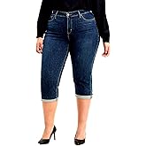 Jack David Ling Womens Plus Size Stretch Capri Twill Denim Jeans