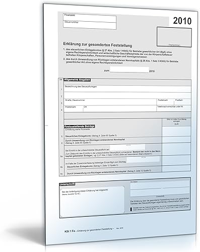 Erklärung Zur Gesonderten Und Einheitlichen Feststellung 2021 Formular Pdf