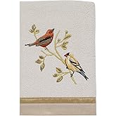 Avanti Linens - Hand Towel, Soft & Absorbent Cotton, Nature Bathroom Decor (Gilded Birds Collection), Ivory