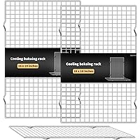 UOUYOO Cooling Rack for Baking, Set of 2 Stainless Steel, 16x10 Inches Baking Rack Oven Safe Grid Wire Racks for Roasting, Gr