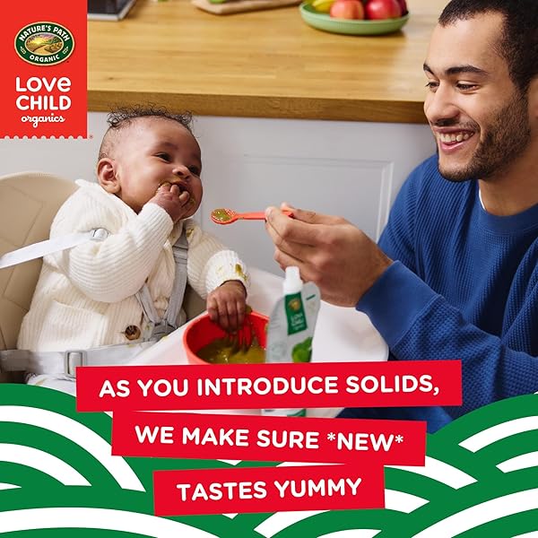 LOVE CHILD ORGANICS SUPERBLENDS APPLES, SPINACH, KIWI + BROCCOLI PUREE, 4 OZ (PACK OF 12), NON-GMO, BY NATURE’S PATH