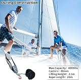 Nisorpa 1.8 Ton Rope Hoist Pulley Block 4000 lbs w/ 2 Webbing Slings 20m Rope view 2
