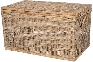 Kouboo Rattan Kobo Decorative Storage Trunk with Lid, Large