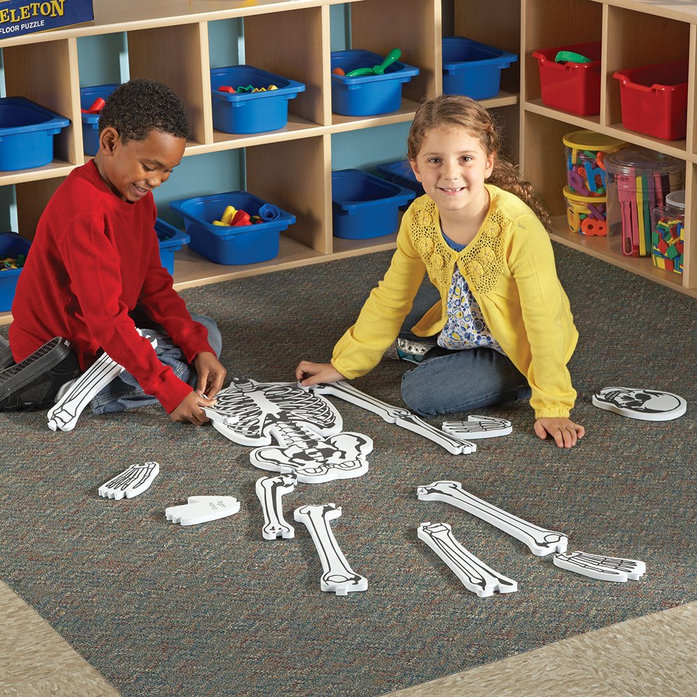 Learning Resources Skeleton Floor Puzzle, Homeschool Accessory, Anatomy Puzzle, Floor Puzzle, 15 Pieces, Ages 3+