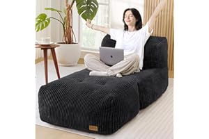 Uoders Big Bean Bag Chair for Adults, 66.9"x31.5" Lounger Large Bean Bag Sofa, Memory Foam Filled Beanbag Chair for Living Ro
