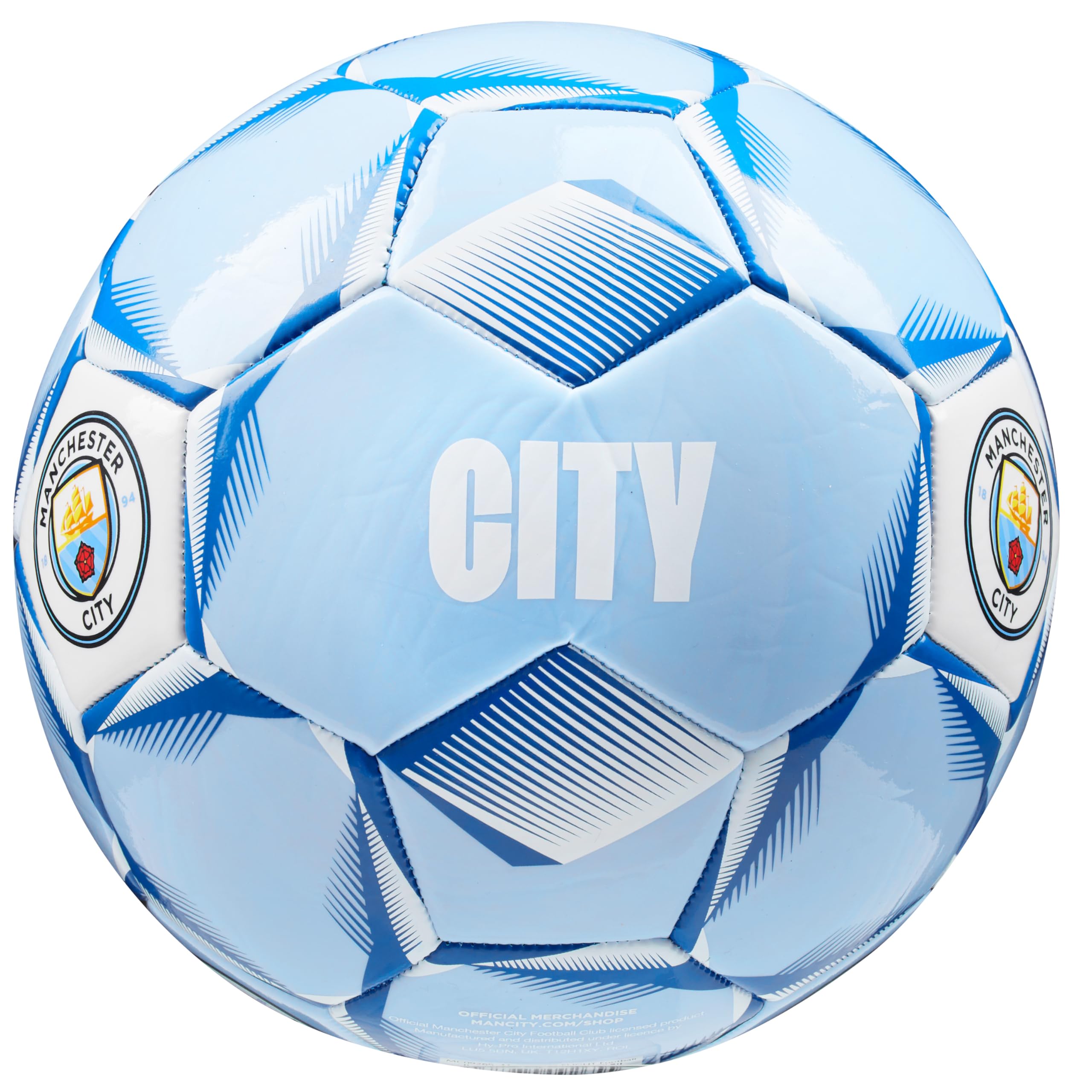 MANCHESTER CITY F.C. Football Soccer Ball for Adults Teenagers Kids Training Football Size 3, 4 or 5 Man City Merchandise (Light Blue, Size 3)