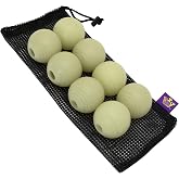 Chew King by Mammoth Glow-in-the-Dark Dog Fetch Balls (8-Pack), Lattice Rubber Balls for Night Play, High Bounce Fetch Toys, Rechargeable Under Any Light, Medium 2.5"