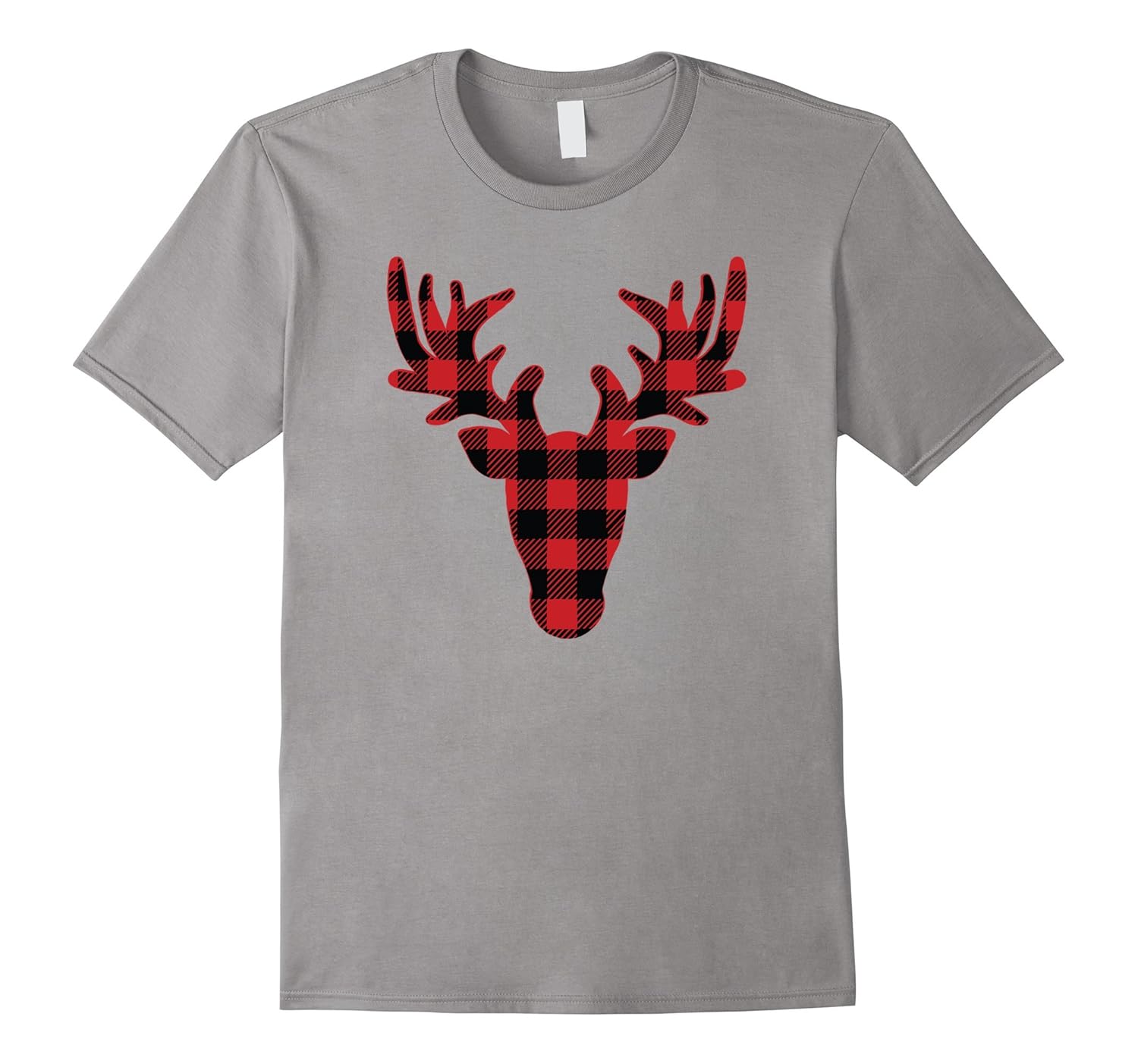 Christmas Shirt, Christmas Buffalo Plaid Reindeer T-Shirt-ANZ