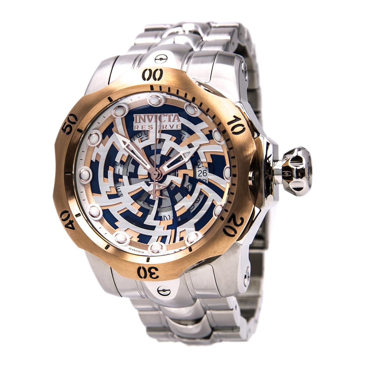 Invicta Venom Antique Silver Skeleton Dial Stainless Steel Mens Watch 15991 Invicta