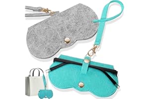 FOREGOER 2pcs Soft Sunglasses Bag, Soft Felt Eyeglass Cases Holder Portable Outdoor Travel Glasses Case Slim Sunglasses Case