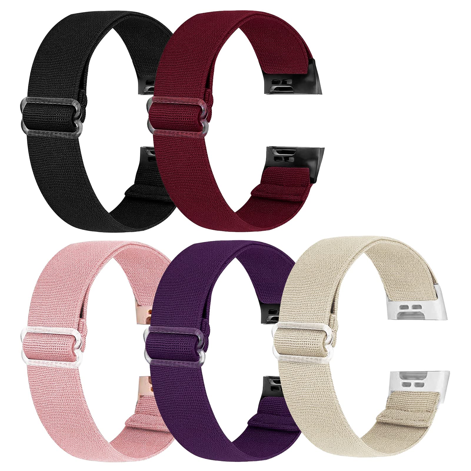 Ecogbd Elastic Replacement Strap Compatible with Fitbit Charge 3 Strap/Fitbit Charge 4 Strap, Soft Fabric Nylon Sports watch strap Wristbands for Women Men (COL-B)