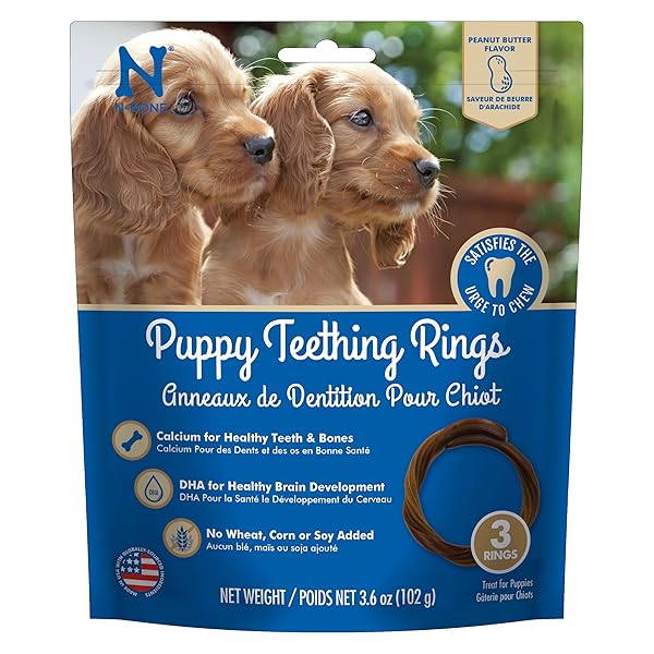 N-BONE PUPPY TEETHING RINGS PEANUT BUTTER FLAVOR DOG...