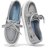Project Cloud Sneakers for Women - Memory Foam Spring Shoes for Women Footwear - Slip-On Boat Shoes - Non Slip Fashion Sneakers - Lightweight Loafers (Seasalt, Gray, 9)