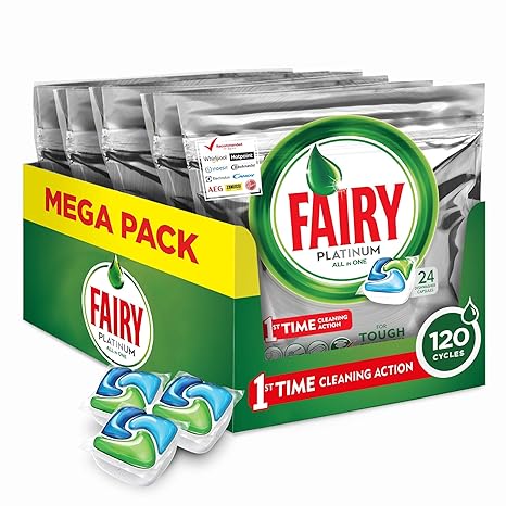 Fairy Platinum Detersivo In Caps Per Lavastoviglie Confezione Da 120 Pastiglie 24 X 5