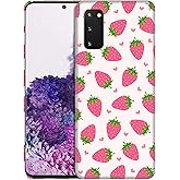 SuzaCase Back Case for Samsung Galaxy S20, Samsung Galaxy S20 Case with Stylish Strawberry Pink Pattern Design Printed Cute, Sleek Durable Hardshell Protective Case/Cover for Samsung S20
