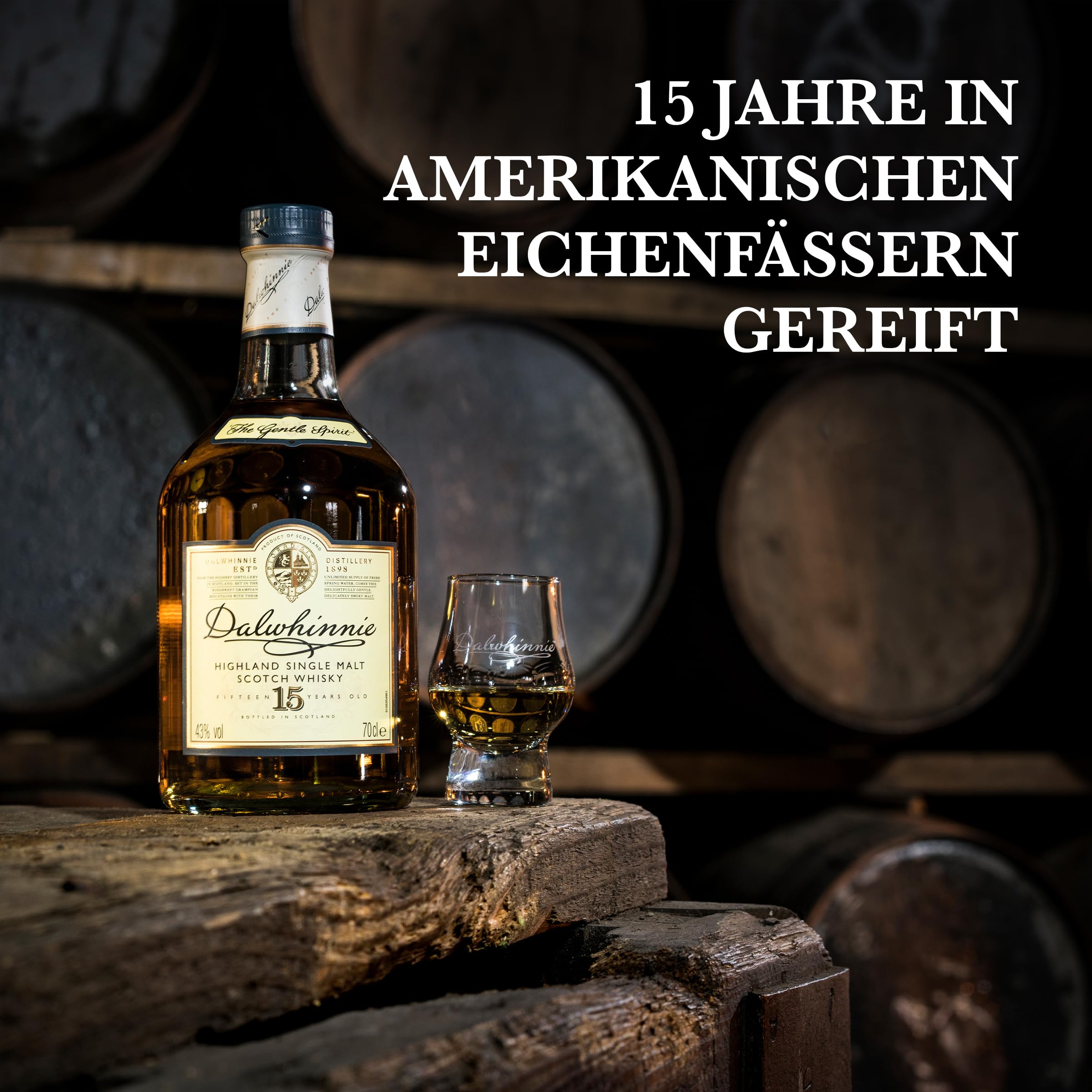 Dalwhinnie 15 Jahre, mit Geschenkverpackung, handgefertigt in den schottischen Highlands, aromatischer Single Malt Scotch Whisky, mit weichen Heidekraut- und Honignoten, 43% vol, 700 ml Einzelflasche 5