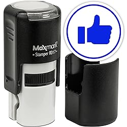 MaxMark Round Self Inking Emoji Stamp - Like - Blue