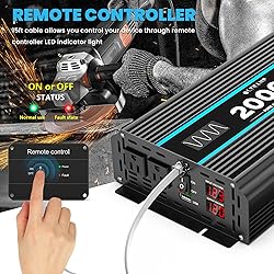 OLTEANP 2000W Pure Sine Wave Power Inverter 12V DC