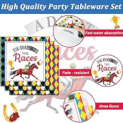 100Pcs Derby Day Plates and Napkins Party Supplies