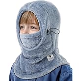 Kids Ski Mask Balaclava for Boys Girls, 2 Size Fleece Winter Face Mask Hat for Kids Toddler, Warm Balaclava Hood Neck Scarf