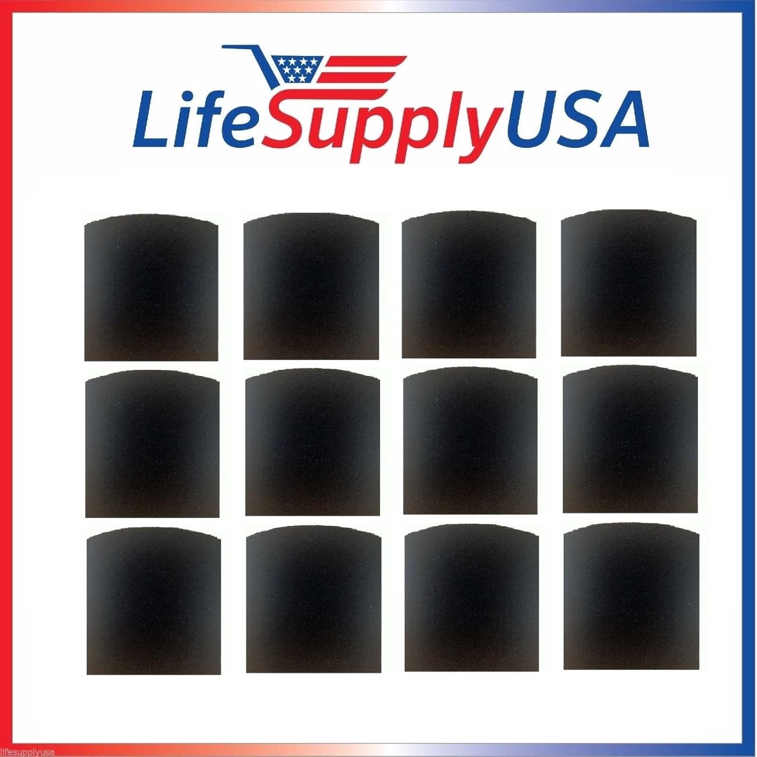 LifeSupplyUSA 12 Pack Carbon Filters for Hamilton Beach True Air Part # 04294, 04294G, 04290, 04290G, etc
