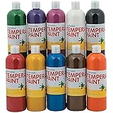 Washable Tempera Paint for Kids - 10 Pack of Classic Colors - 16 oz Bottles, Safe and Non Toxic - Craft, Art and School Suppl