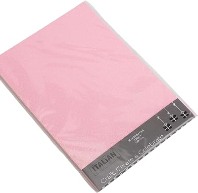 Italian Options Non-Shed Glitter Cardstock A4 250gsm Pale Pink 10 sheets