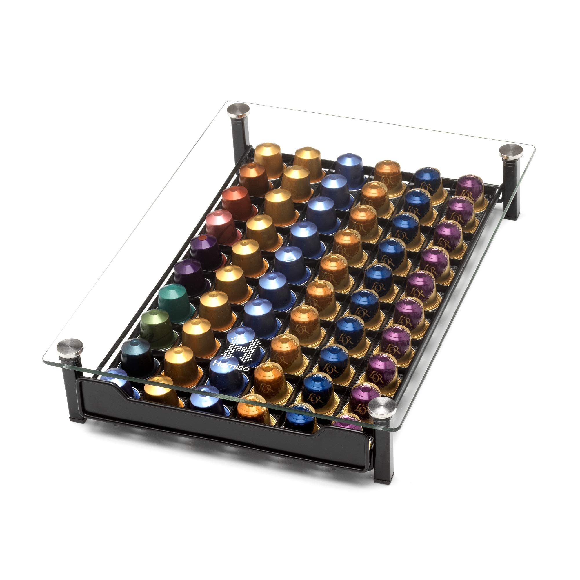 Homiso Coffee Pod Holder โ Nespresso Compatible โ Coffee Capsule Storage, 60x Capsules