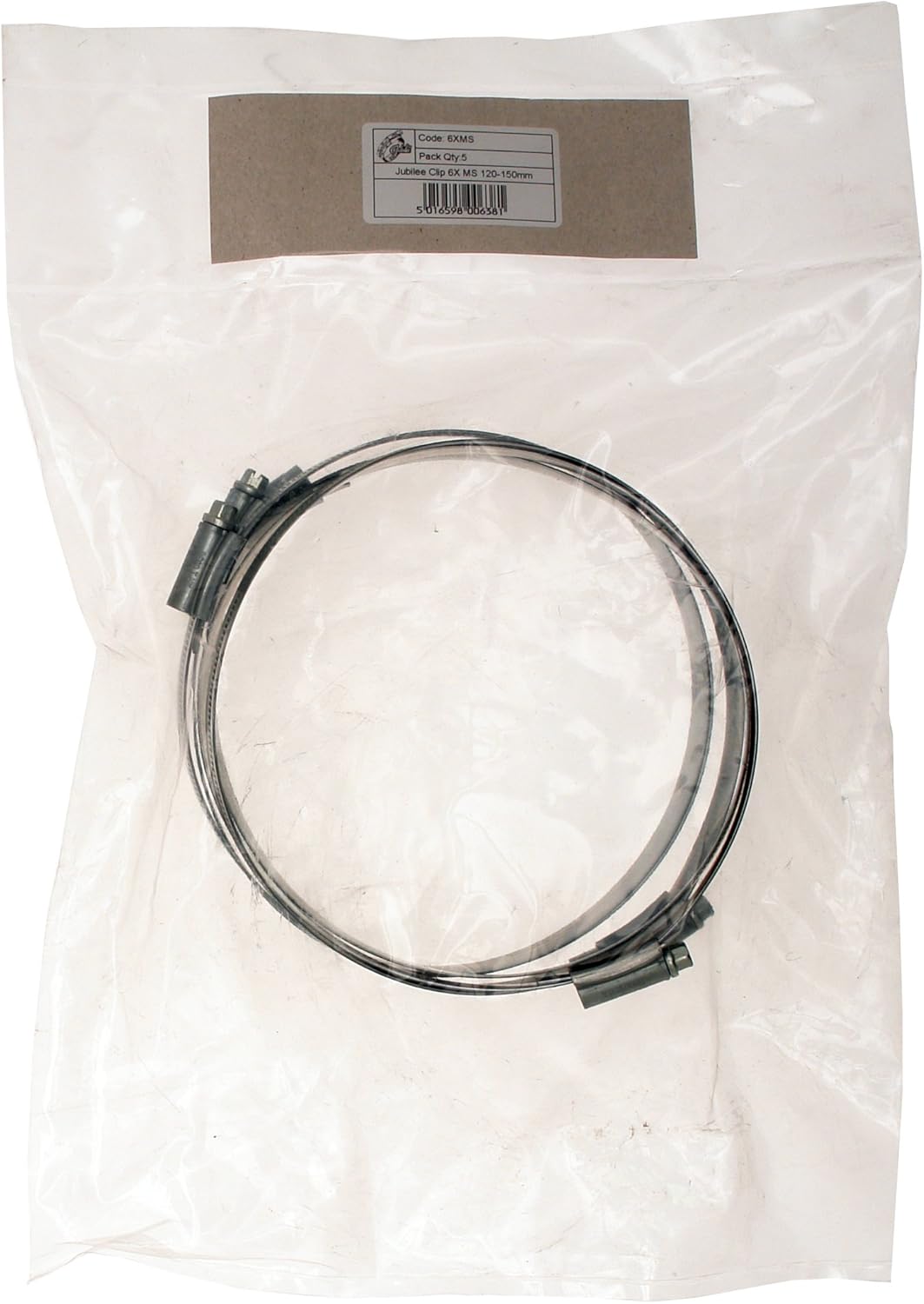 Jubilee 6XMSP Hose Clip M/S 6 x 120 - 150mm (Pack of 5), Silver - Image 3