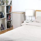 efluky 100L Laundry Basket with Lid Bamboo Handles XL Foldable Light Grey view 6