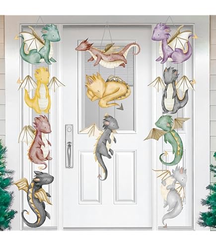 Pink Dragons Party Decorations Set For Baby Showers & Birthdays - Banner, Centerpieces, Cake Topper - View #9