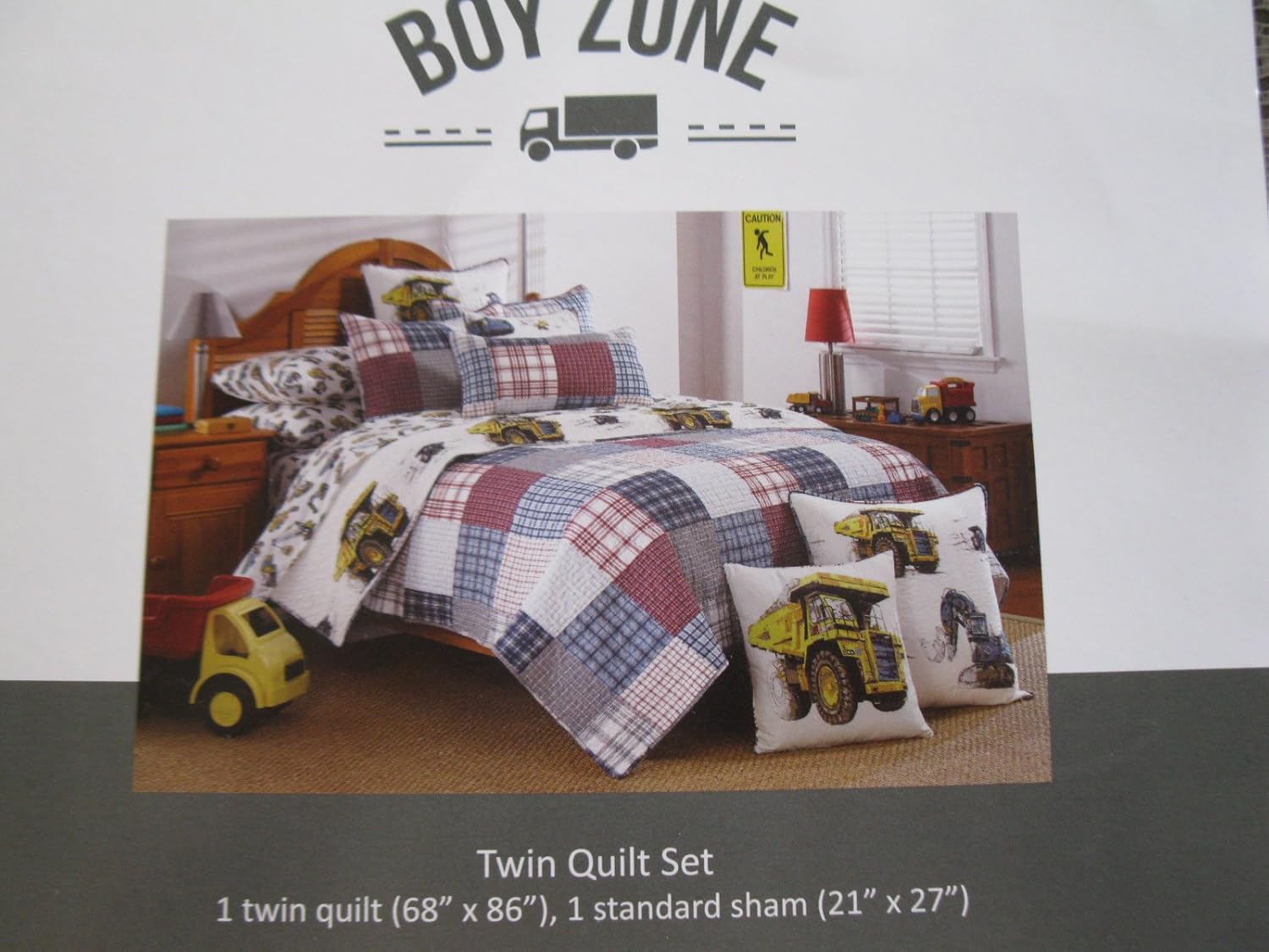boy zone construction quilt